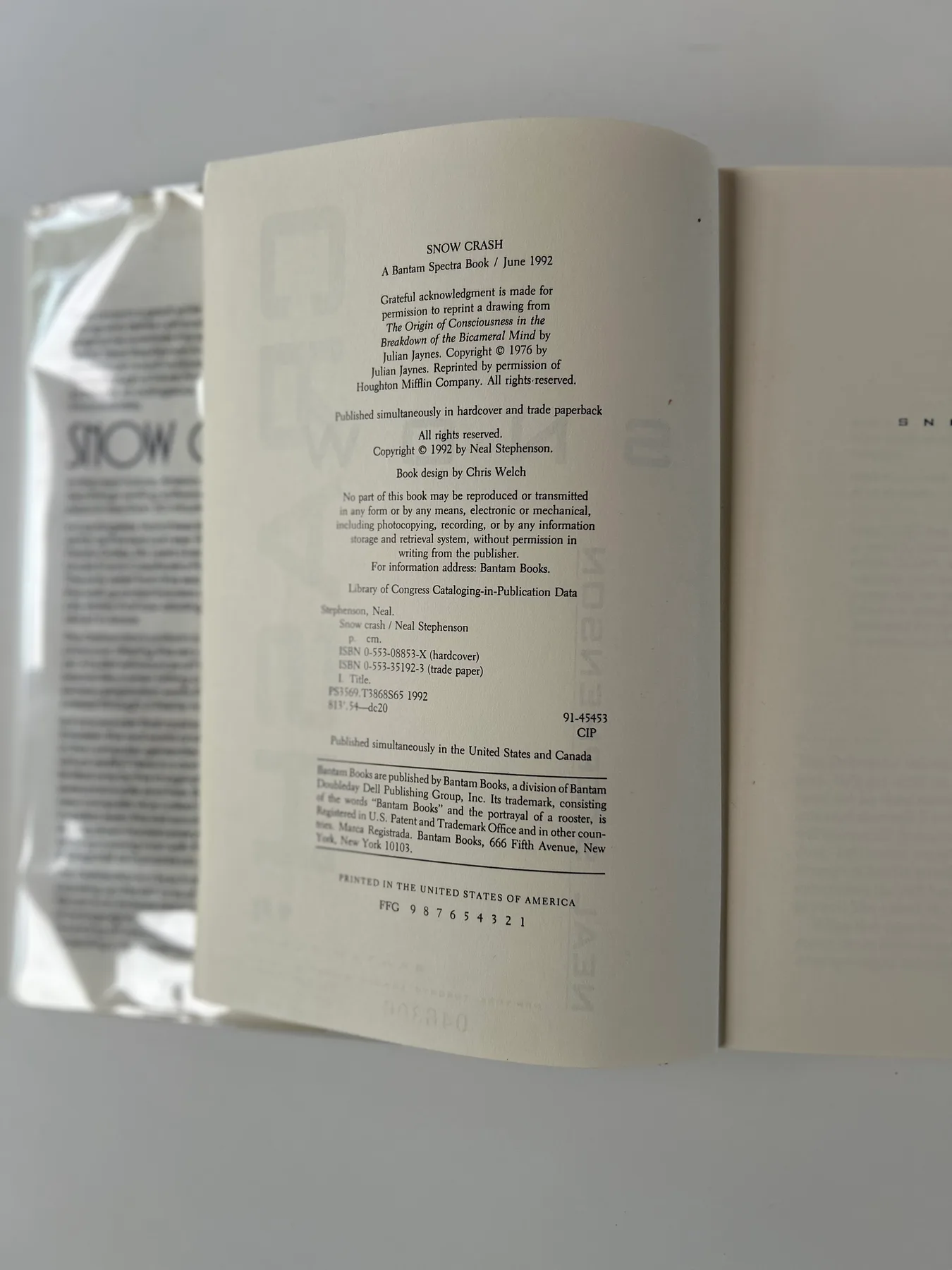 Copyright page — Snow Crash