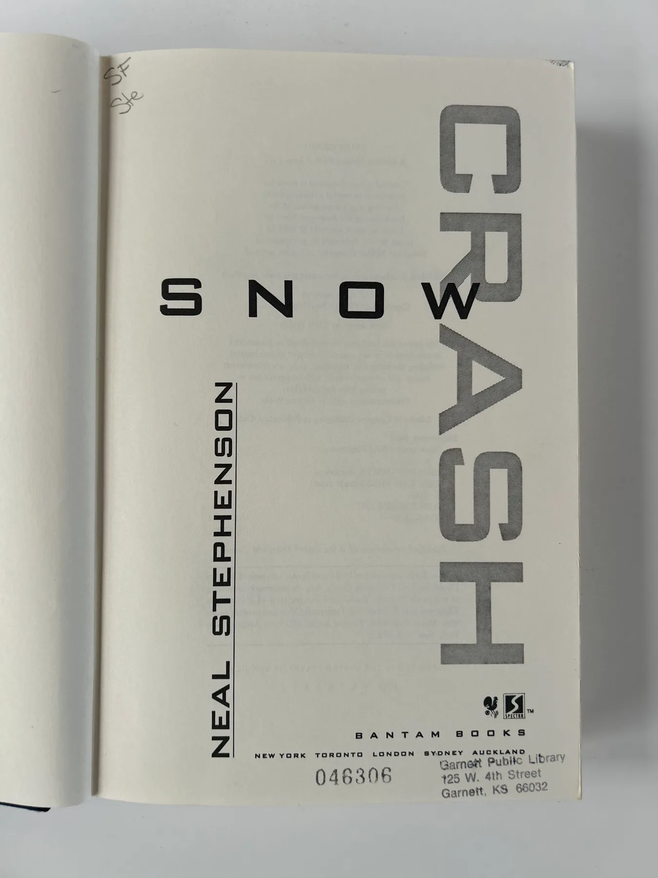 Title page — Snow Crash
